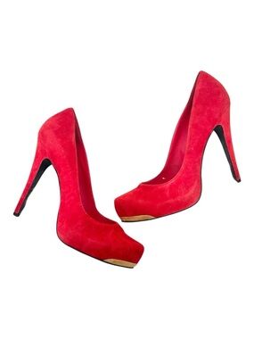 BCBGeneration Red Suede Putnam Pumps Size 10M